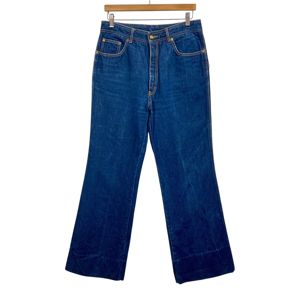 Vintage 80s Jordache Bootcut Mens Denim Jeans 32" Waist Dark Wash Classic